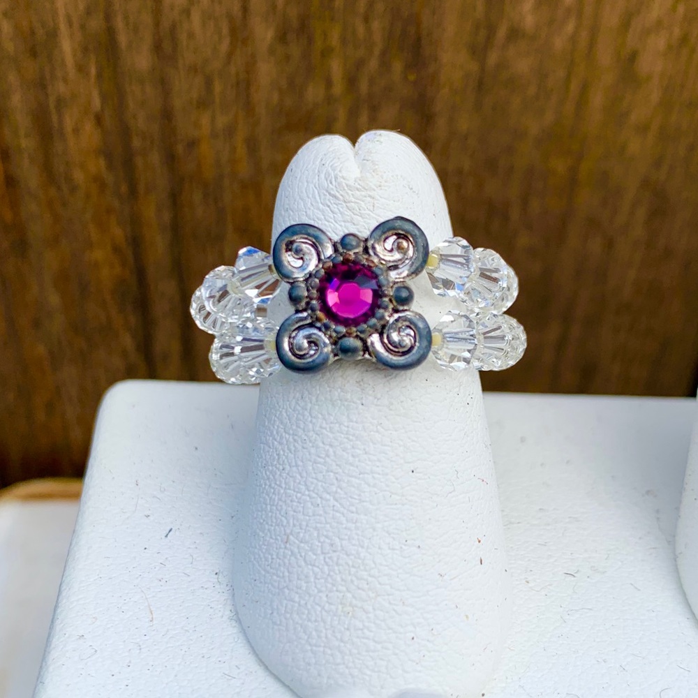 Swarovski Chrystal double band Ring, all sizes!